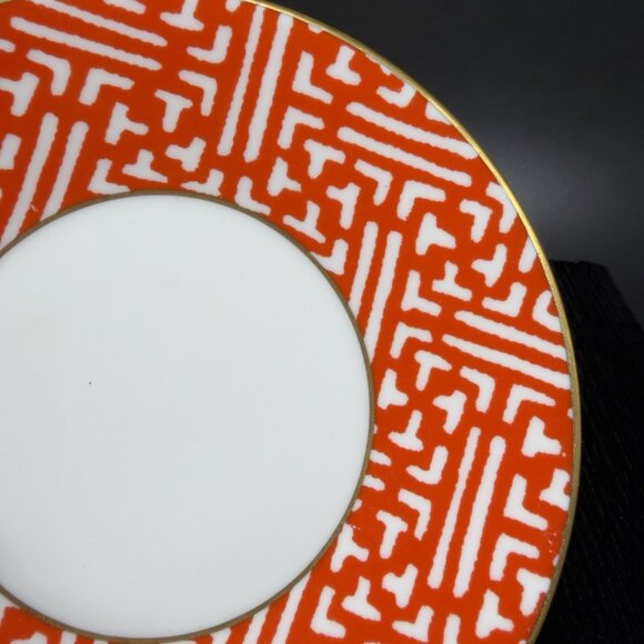 Coalport England Bone China Porcelain Fretwork Chinese Red Tea Cup Saucer Set - Picture 7 of 14